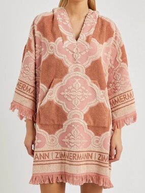 Zimmermann Jeannie Terry Towel Dress in Tan Cream Pink